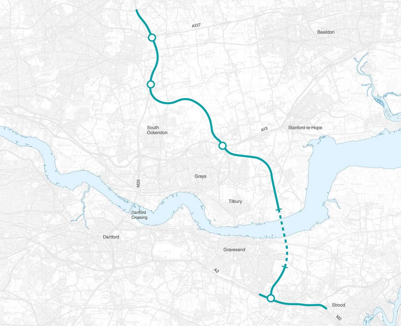 The proposed Lower Thames Crossing Route. Photo: Highways England