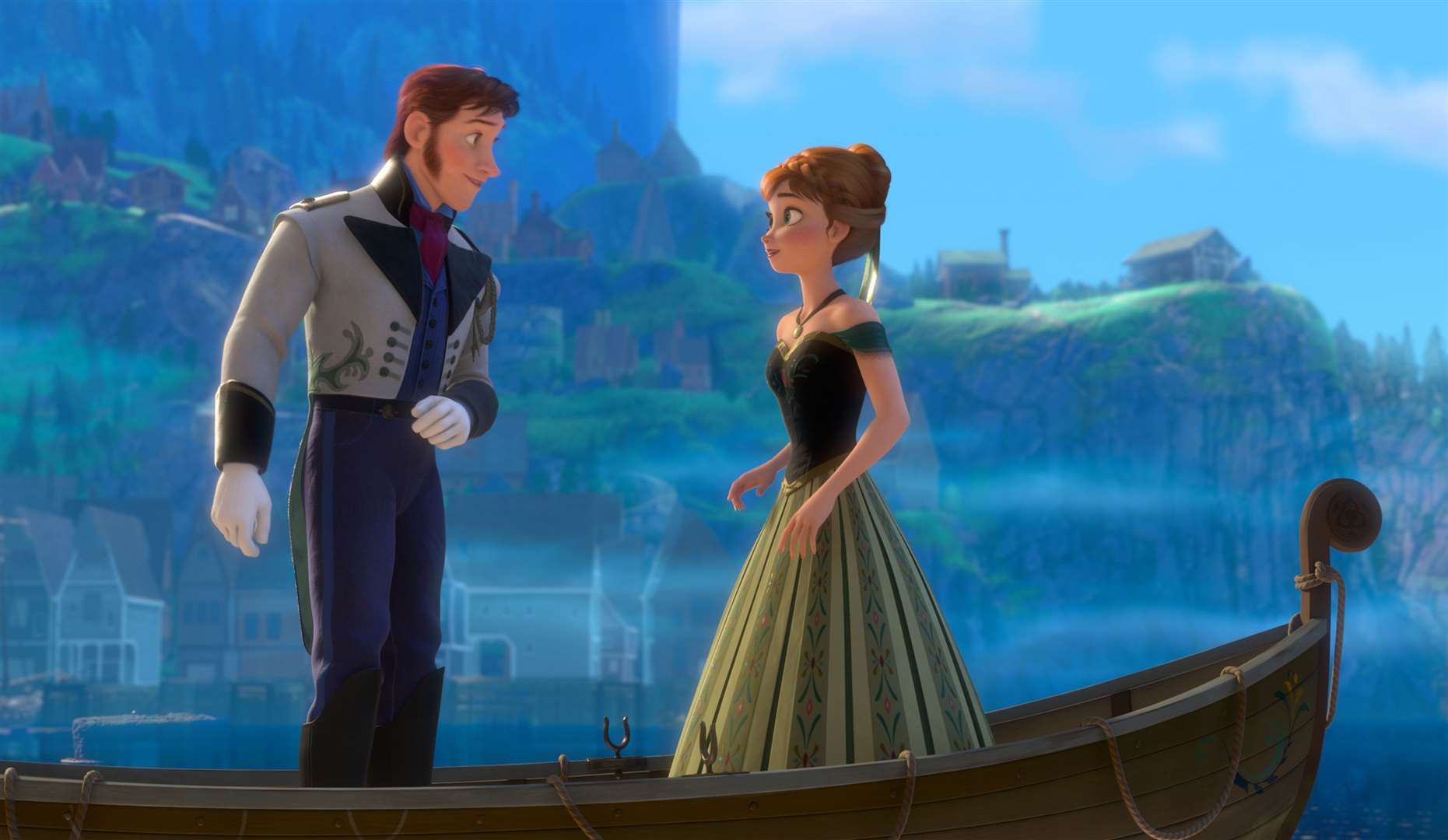Frozen, Hans, voiced by Santino Fontana and Anna, voiced by Kristen Bell. Picture: PA Photo/Disney