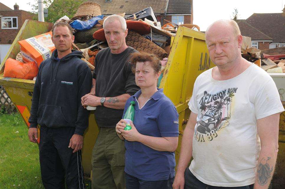 Family were fleeced by thieves who stole as they were in mourning. L-R: Austin Carter, with Paul, Denise and Mark