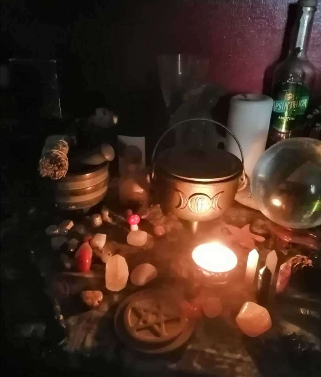 Practising pagan Annie has an altar in her bedroom