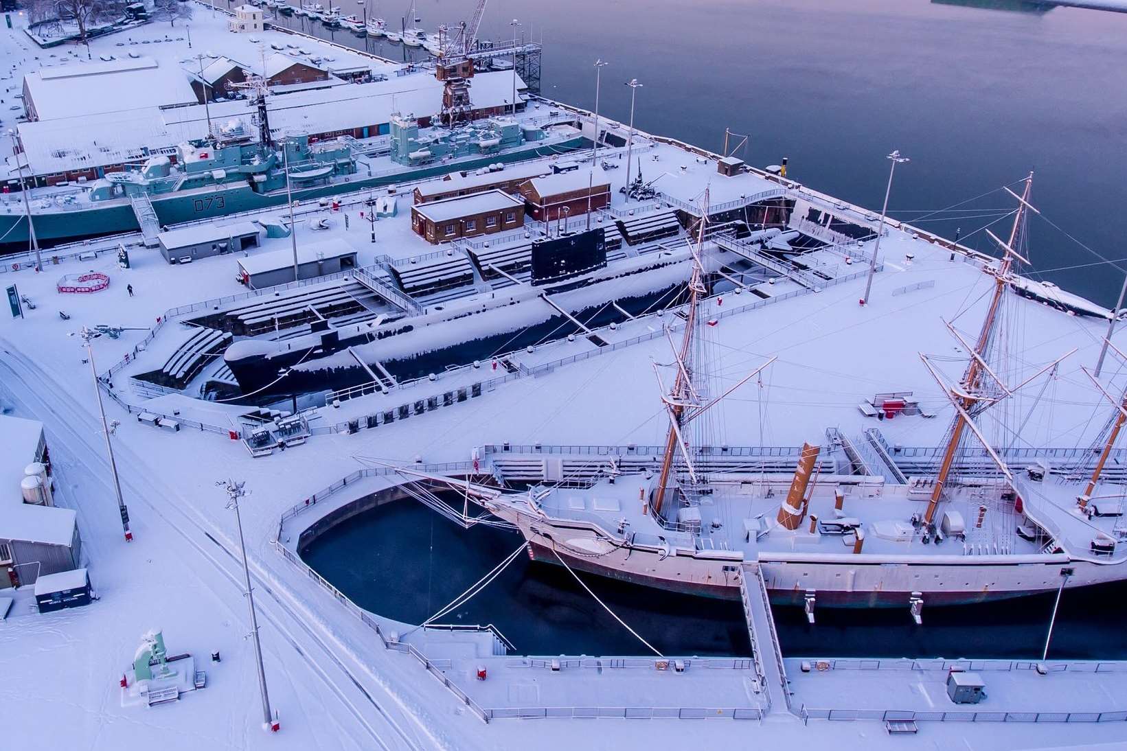Chatham Historic Dockyard has been affected by the severe weather Picture: @pictures_from_the_air