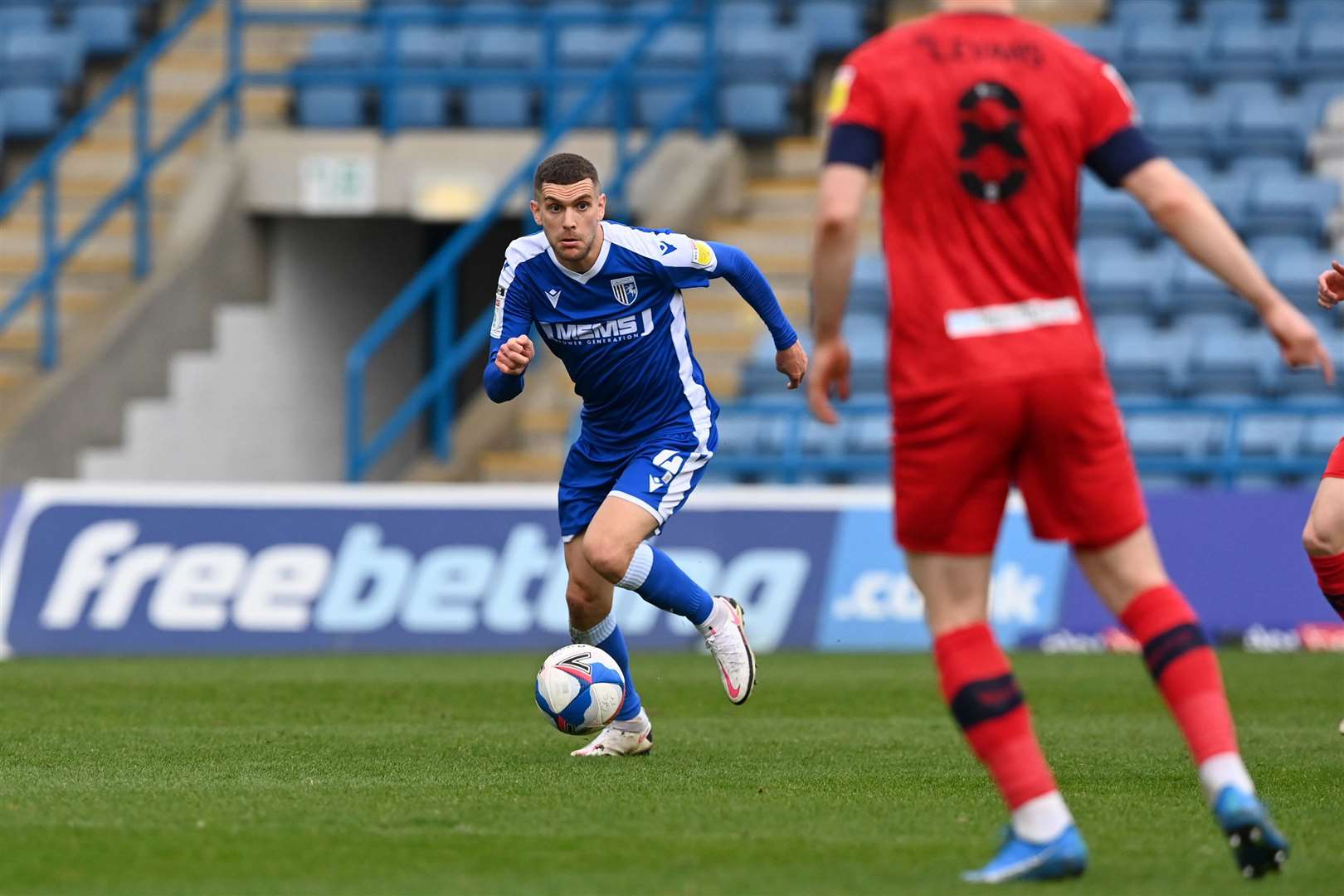 Stuart O'Keefe in action on Wednesday against Wigan Athletic Picture: Keith Gillard