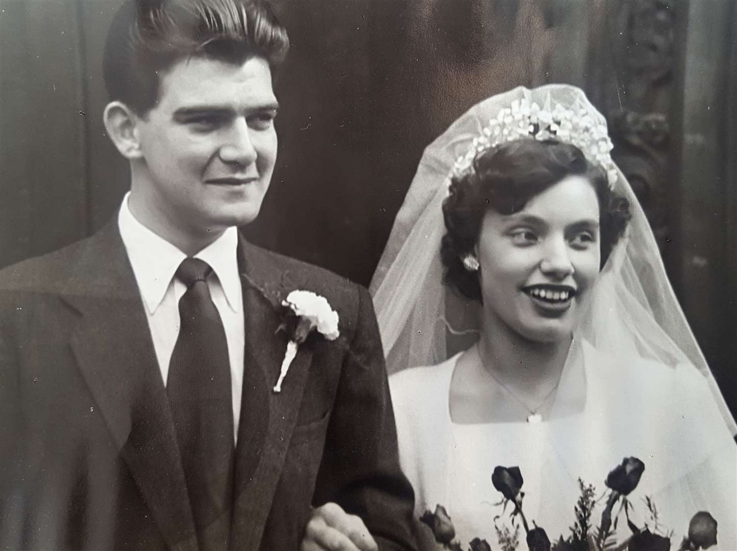 Charlie and Janet Martin on their wedding day