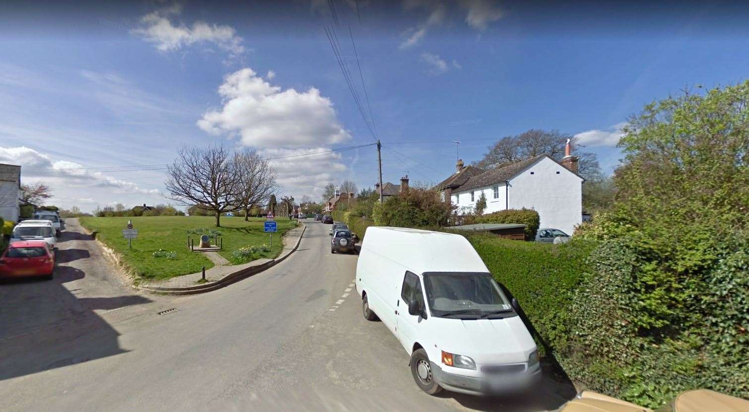 The car veered off the carriageway along Long Barn Road in Weald. Picture: Google
