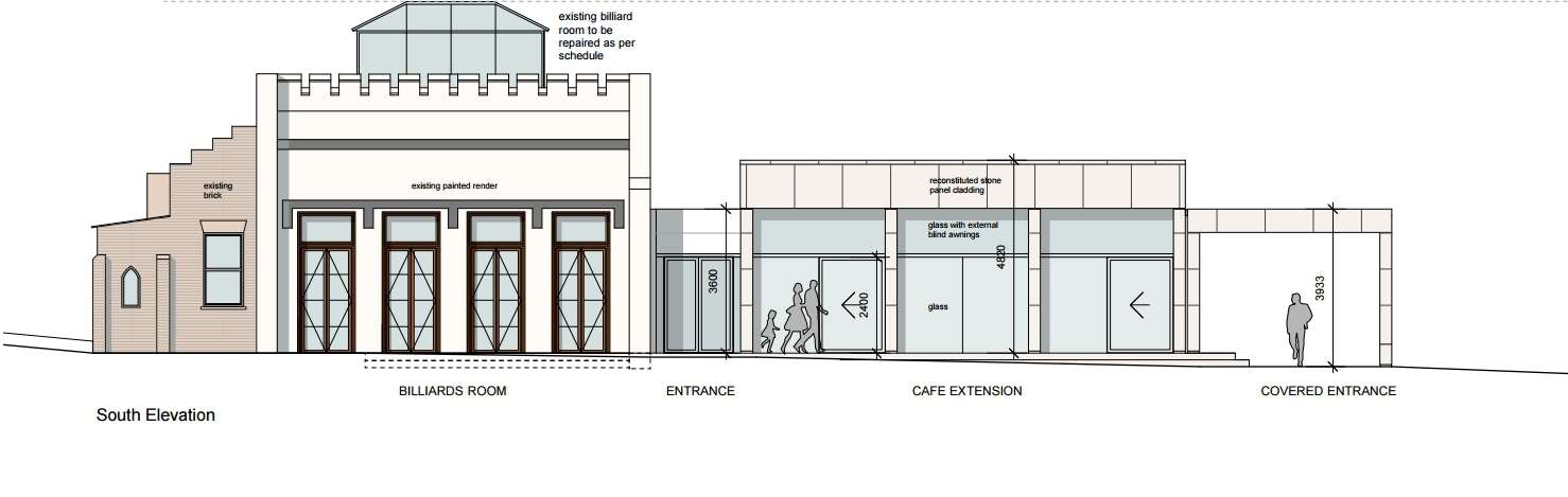 The architectural drawing of what the cafe could look like by Dannatt Johnson Architects, available to be seen on the planning application