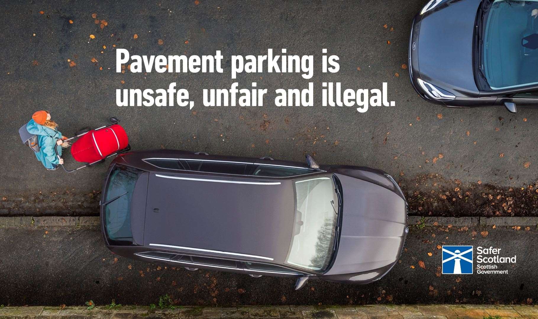 In Scotland, since December, drivers can now be fined £100 for pavement parking. Image: Scottish Government.