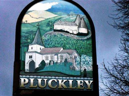 Sign for spooky village of Pluckley
