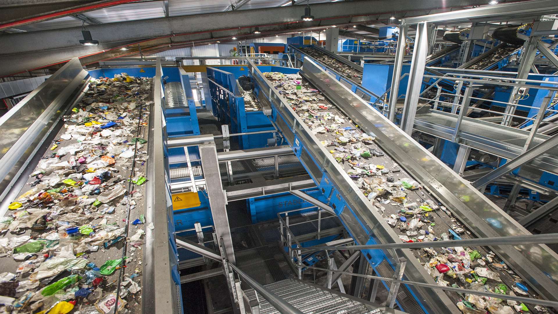 Inside the Materials Recycling Facility in Crayford. Picture courtesy of Maidstone Borough Council