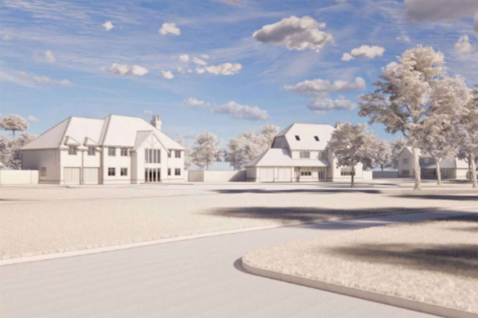 Plans have been put forward for 10 houses to be built on the former golf complex in Great Chart near Ashford. Picture: Building Design Studio/Ashford Borough Council planning website