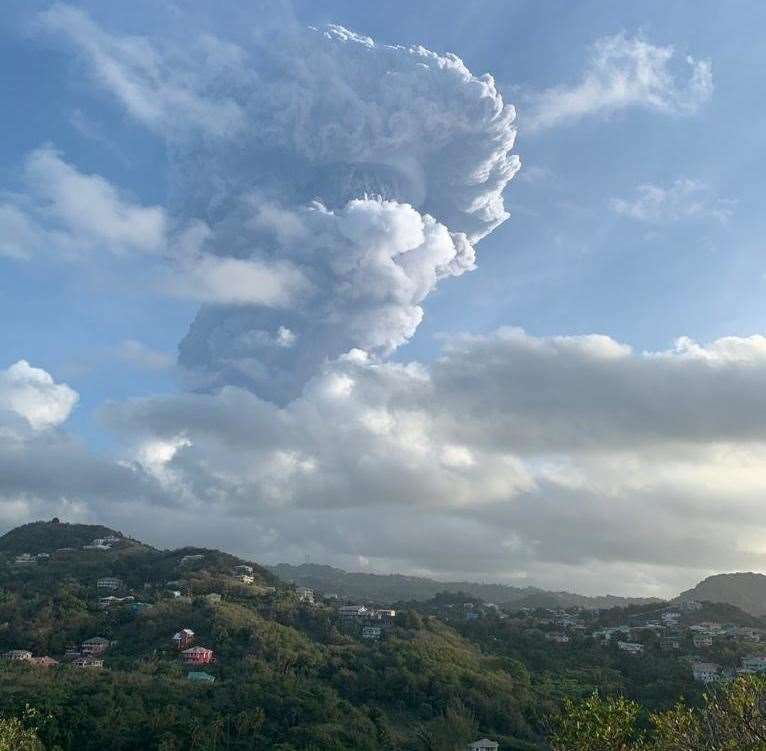 The La Soufrière eruption in St Vincent. Picture: Noreen Caplen-Spence