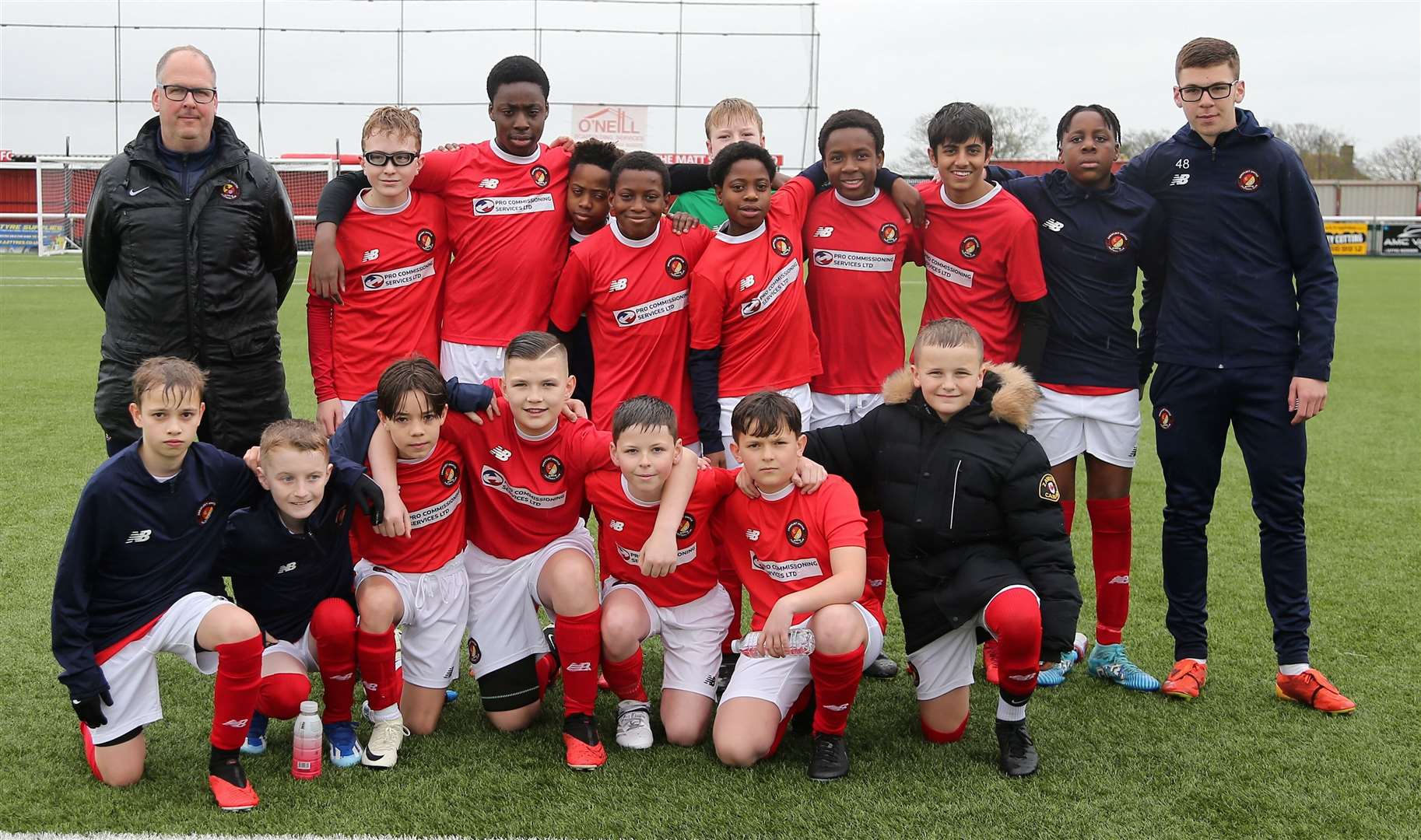 Ebbsfleet United under-13s – beaten in the Kent Merit Under-13 Boys Plate Final. Picture: PSP Images