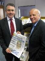 Former BBC head Greg Dyke with Medway Messenger editor Bob Bounds