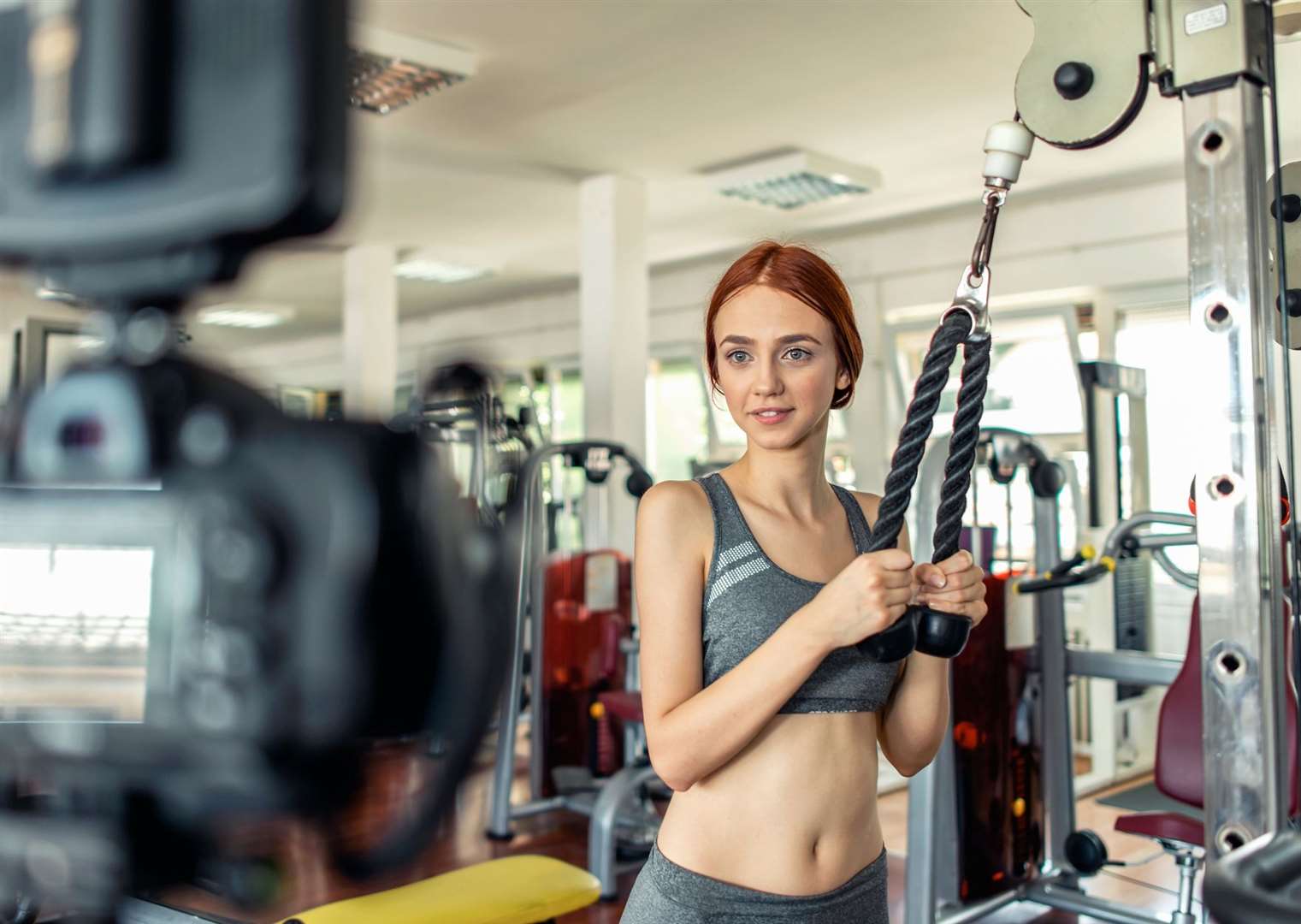 Should people be banned from vlogging in the gym? Picture: iStock / bluecinema