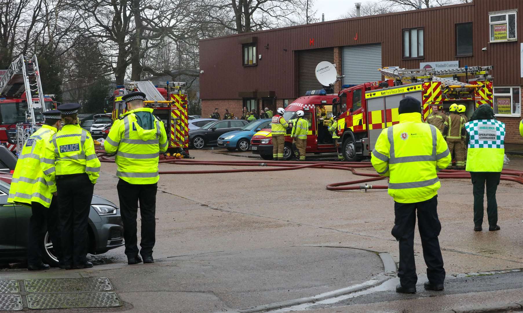 Fire at industrial unit in Revenge Road in Chatham. Picture: UKNIP
