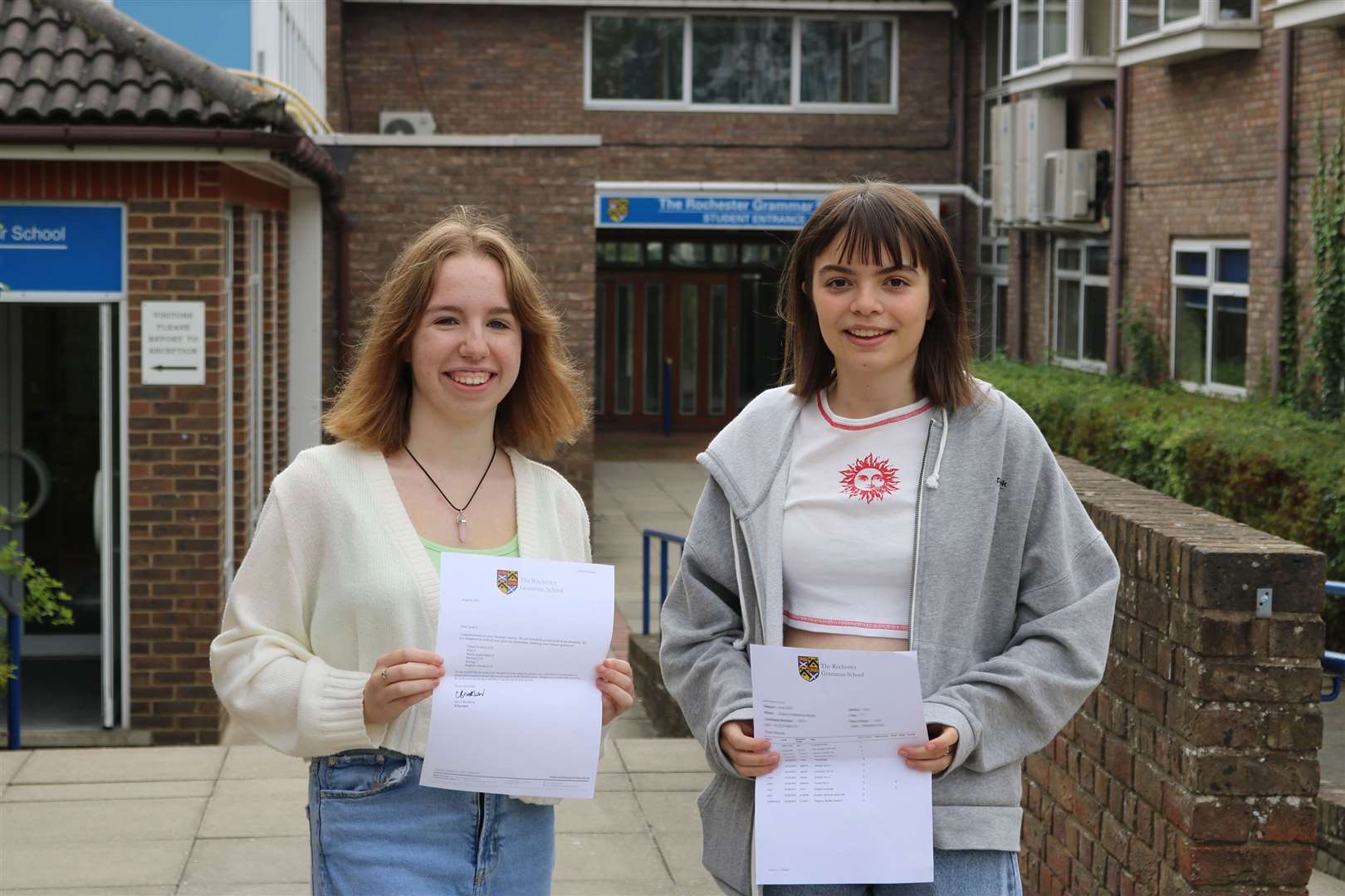 Rochester Grammar School GCSE pupil Jessica Rooke (left)