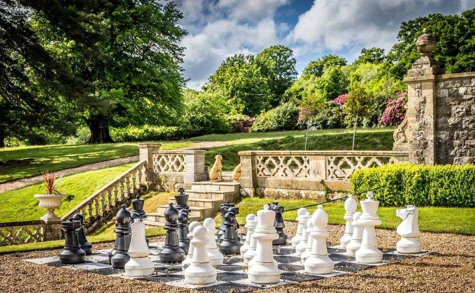 Challenge your guests to a giant game of chess at this unique Tunbridge Wells mansion. Picture: Hamptons
