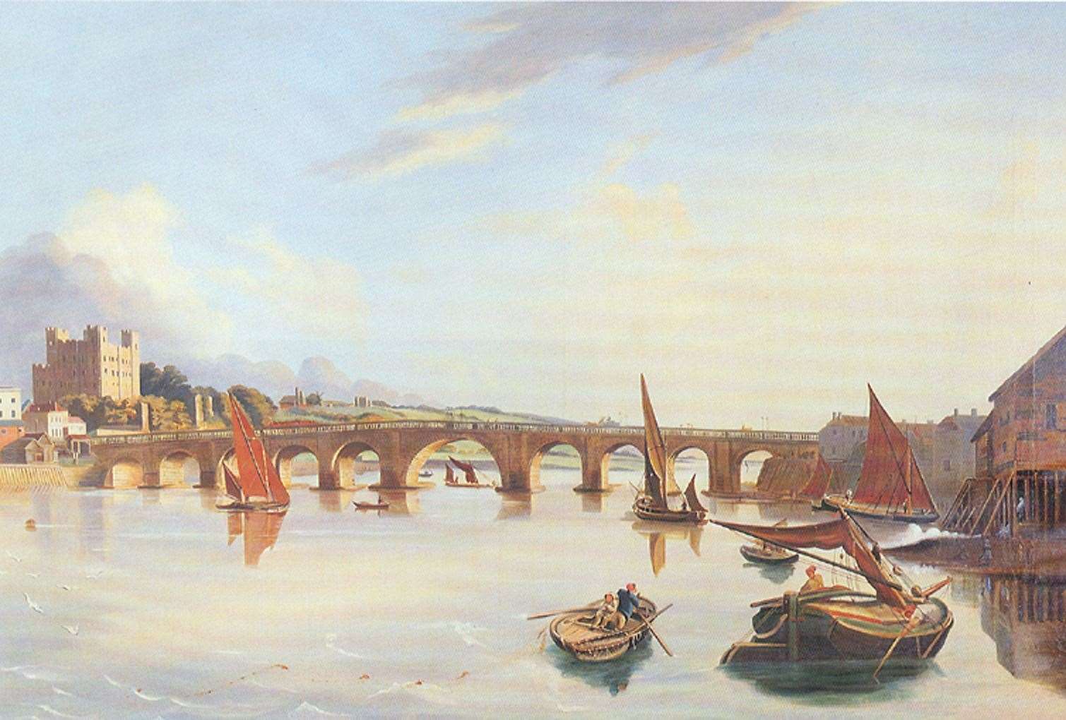 An 19th century image of the Medieval Bridge in Rochester. Picture: Rochester Bridge Trust