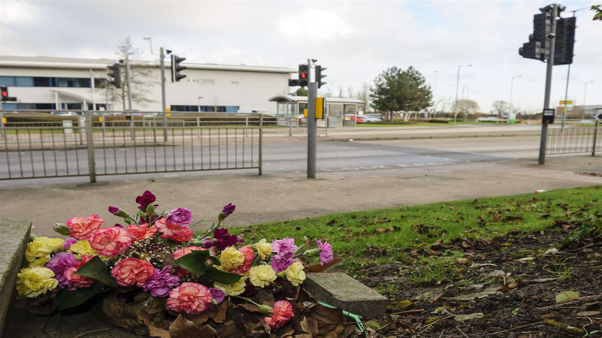 Floral tributes near where Liam Rogerson was killed