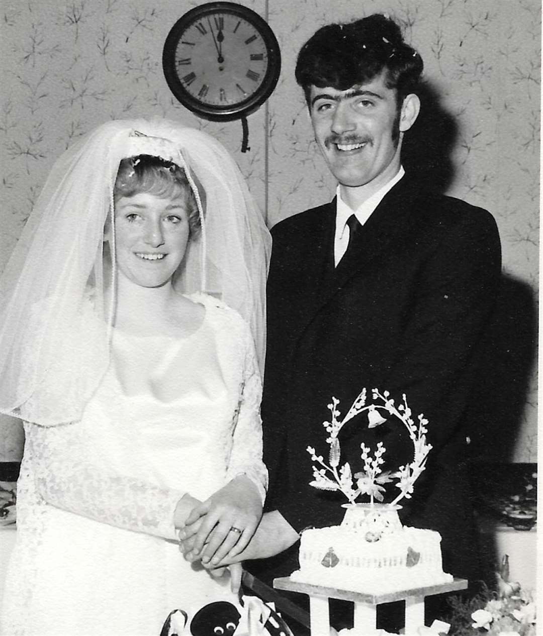 Sue and George Pearce on their wedding day on April 11, 1970