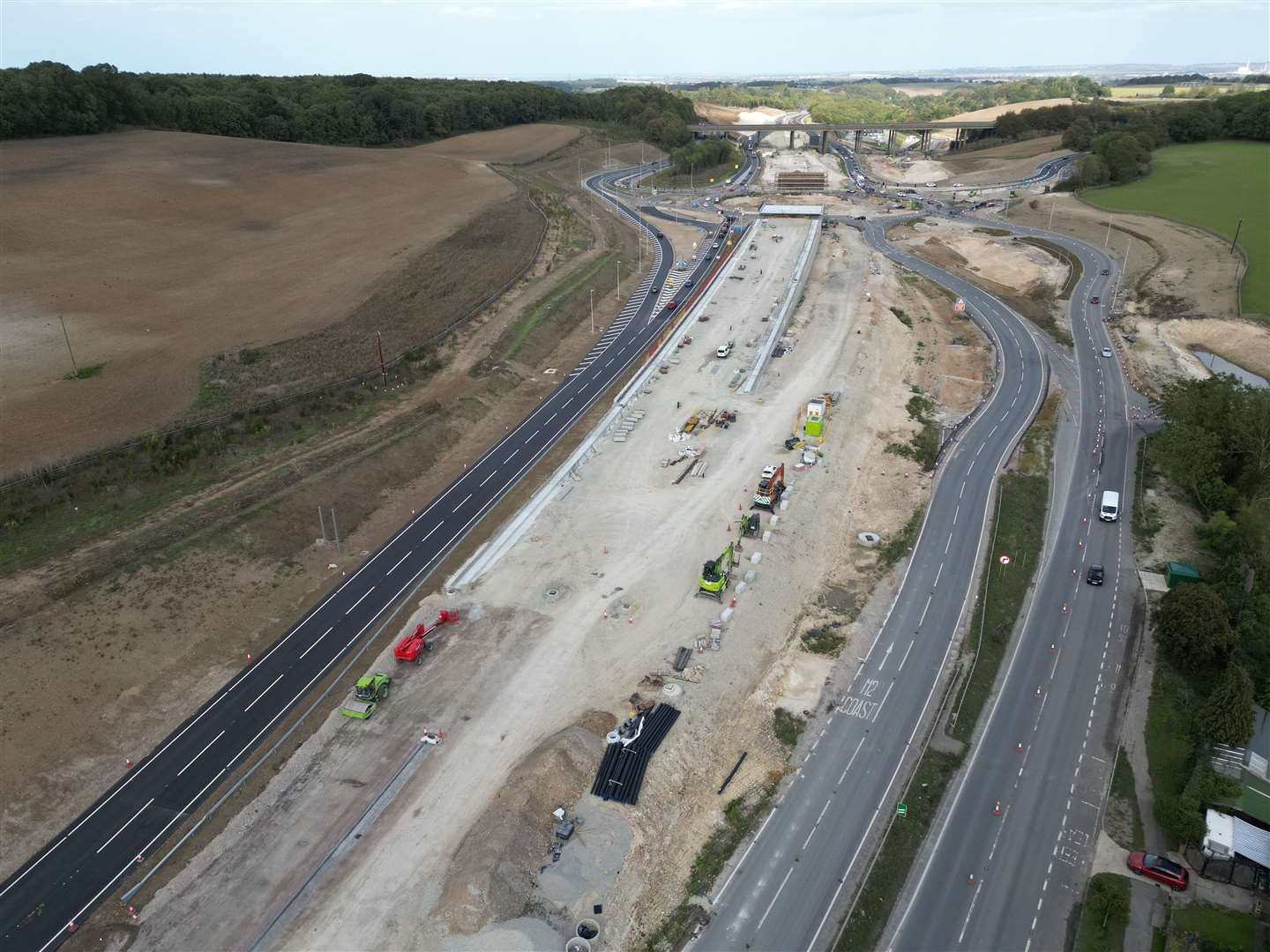 Drone photos of the roadworks at Stockbury roundabout / M2. Picture: Barry Goodwin