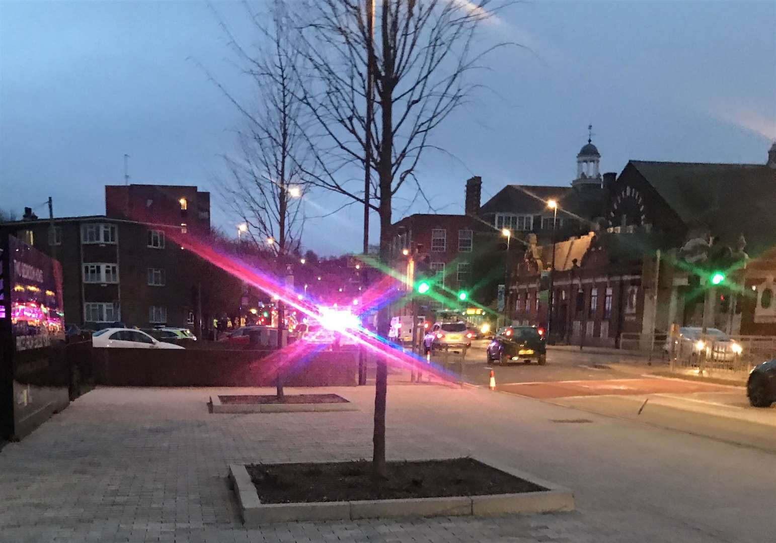 Five police cars and four fire engines were seen in Corporation Street, Rochester (31701024)