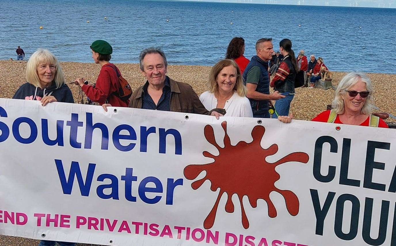 Paul Whitehouse joined campaigners from SOS Whitstable to protest against sewage discharges at Tankerton during the summer