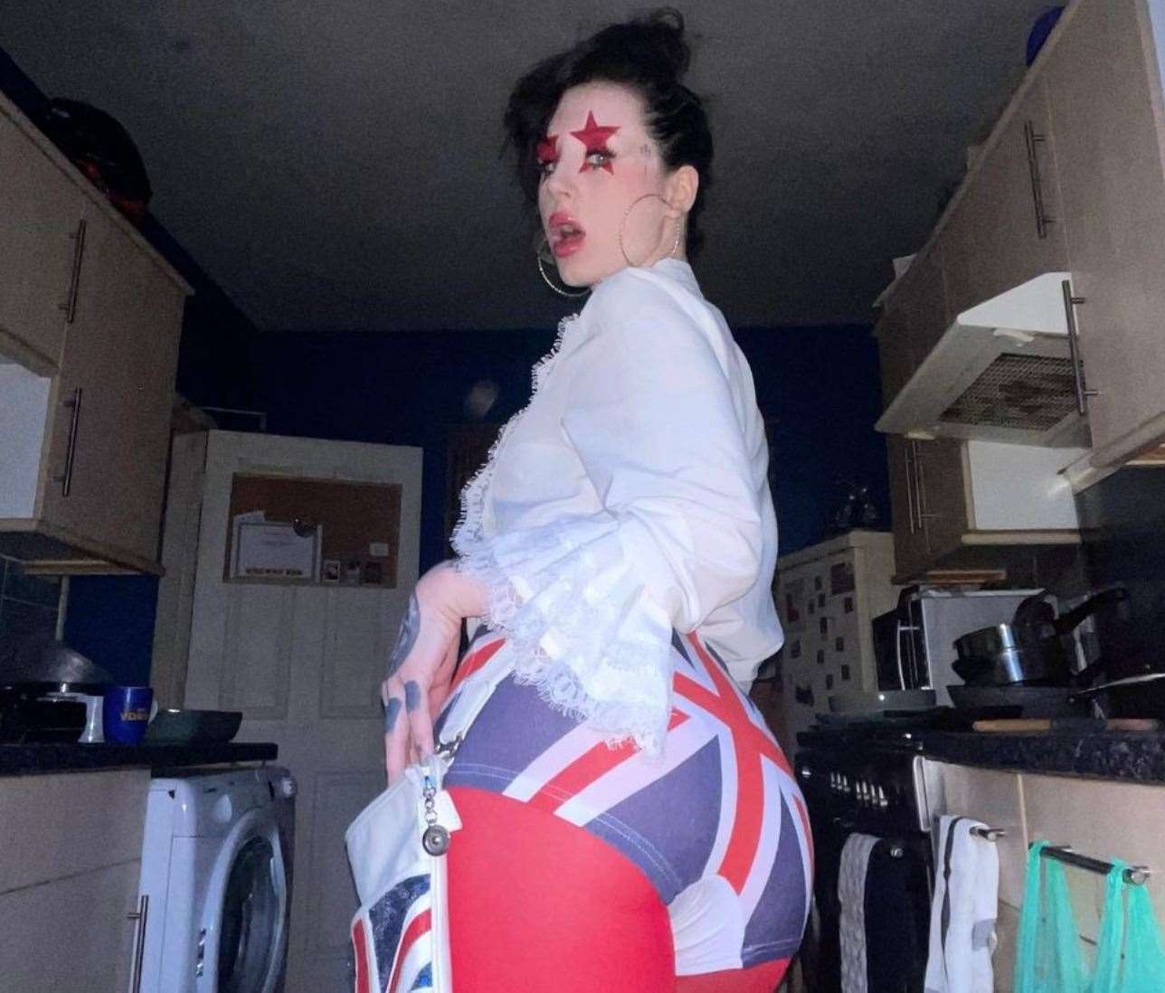 This union jack inspired look was another worn on the school run. Picture: strawberrymonoxide/Charlie Hayes