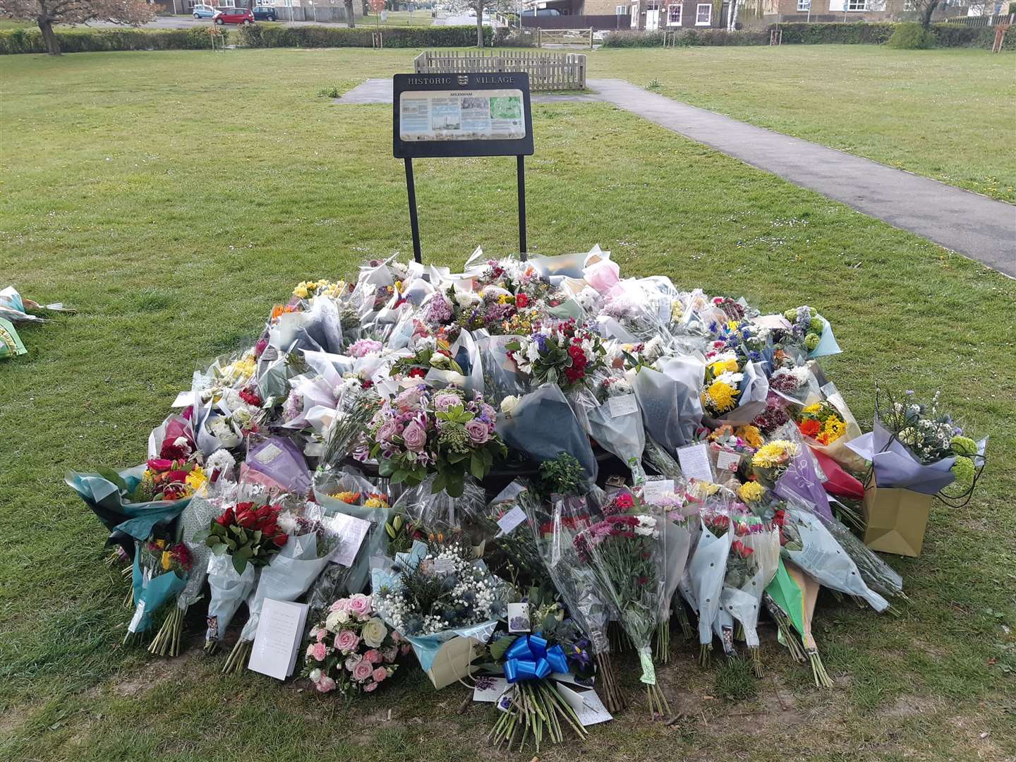The amount of of floral tributes for Julia James in Aylesham increased in the days after her death
