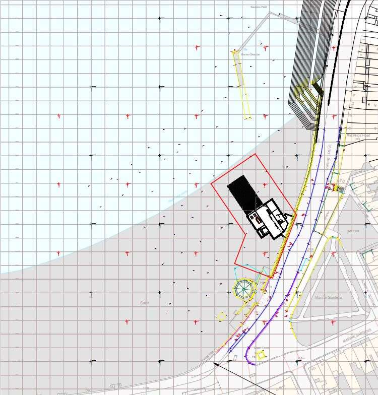 The proposed location plan of the RNLI lifeboat and boathouse station