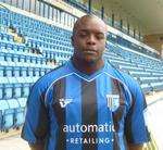 New Gills signing Adebayo Akinfenwa at Priestfield on Thursday morning