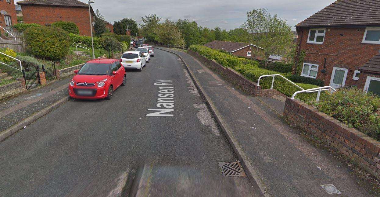 The incident happened in Nansen Road, Gravesend. Picture: Google Street View