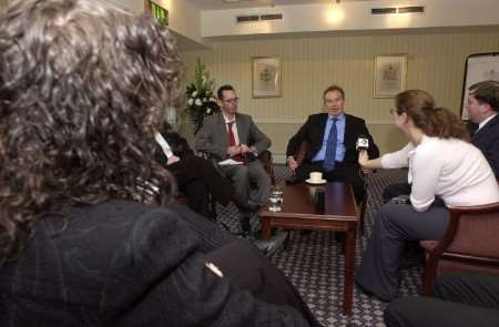 Tony Blair meets the Press at Chatham's Bridgewood Manor Hotel. Picture: PAUL DENNIS