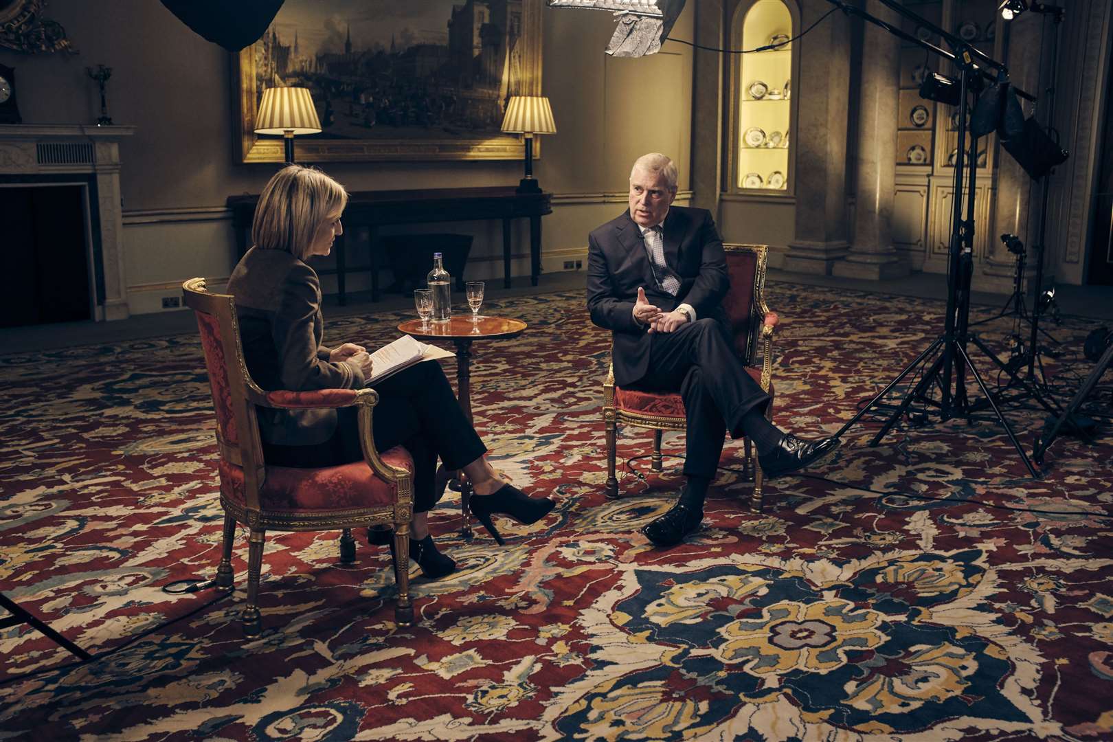 The Duke of York during his interview with BBC Newsnight’s Emily Maitlis (Mark Harrison/BBC)