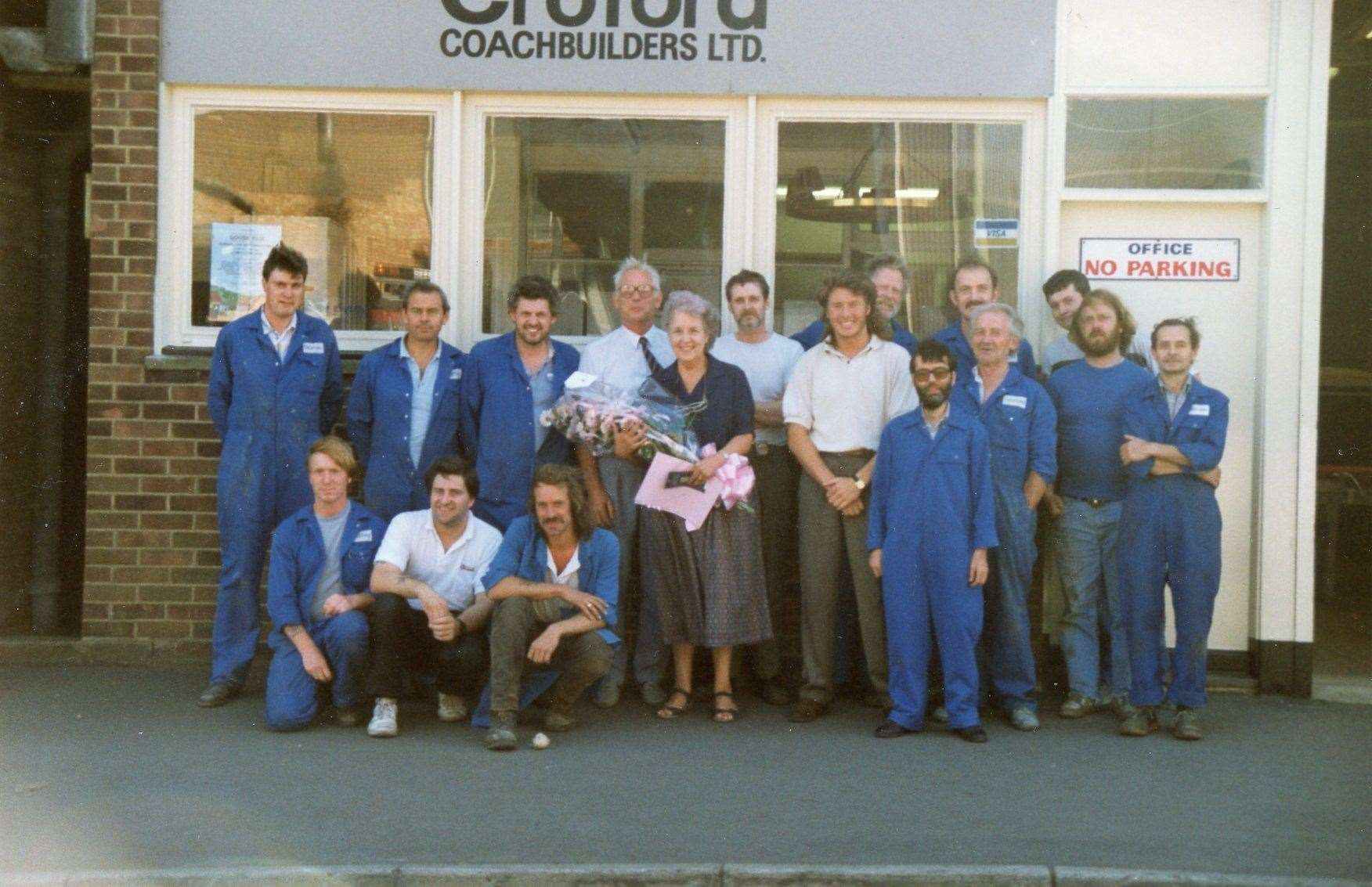 The Croford’s team outside the business’s front entrance