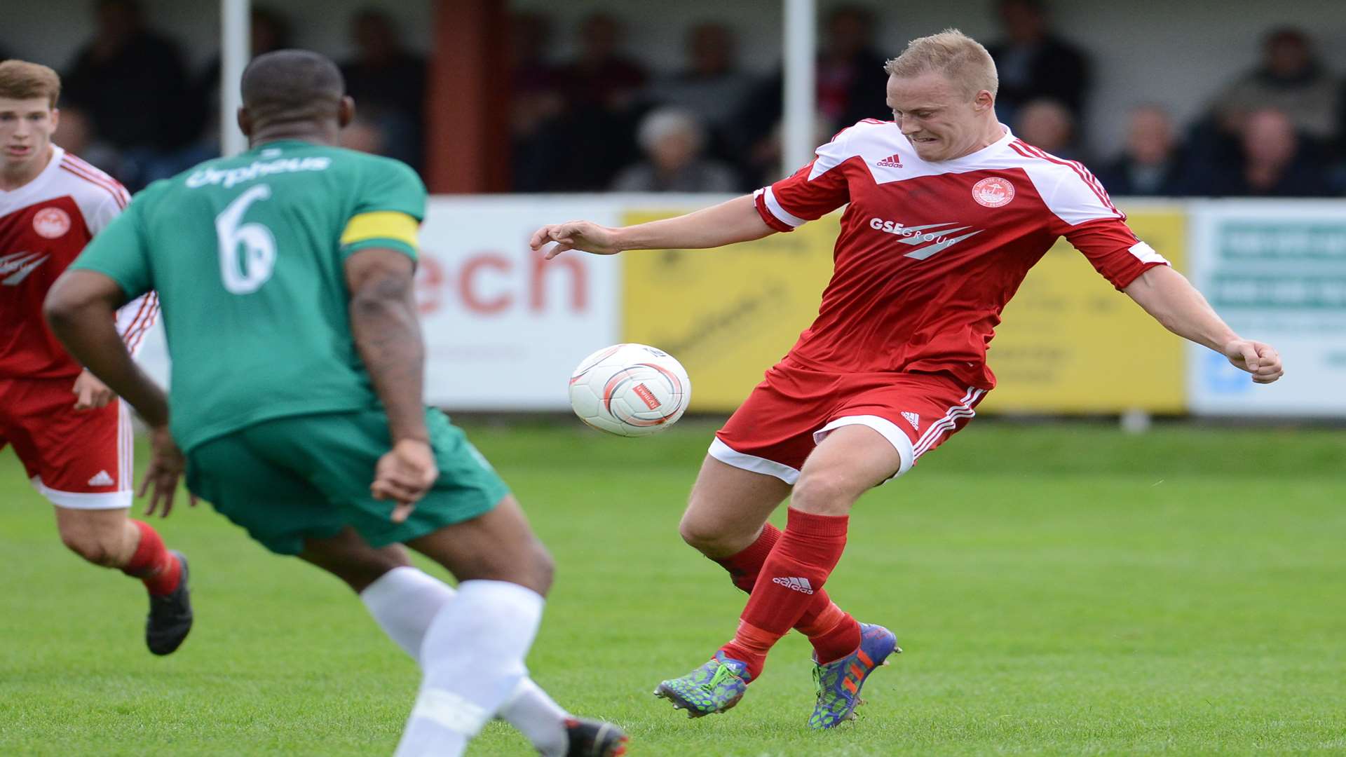 Stuart Zanone's only home game for Hythe was against Whyteleafe Picture: Gary Browne