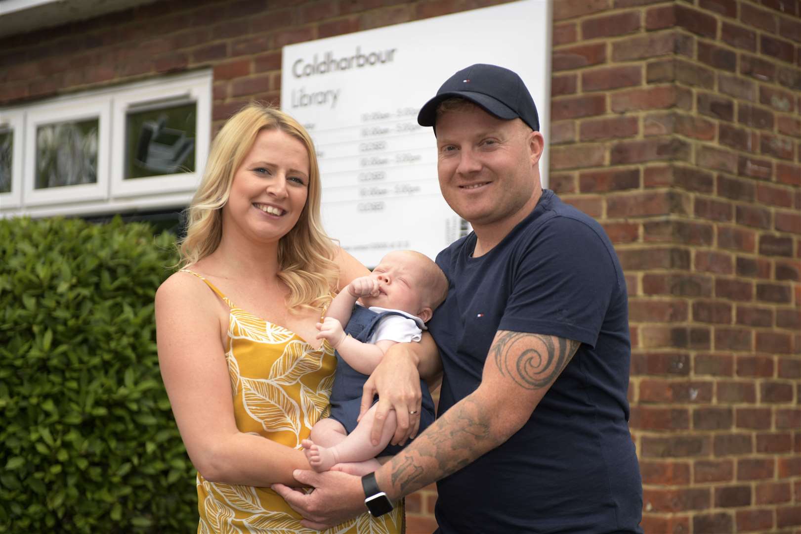 Mum Katie Bettesworth with eight-week-old Leo and father, James Bateman