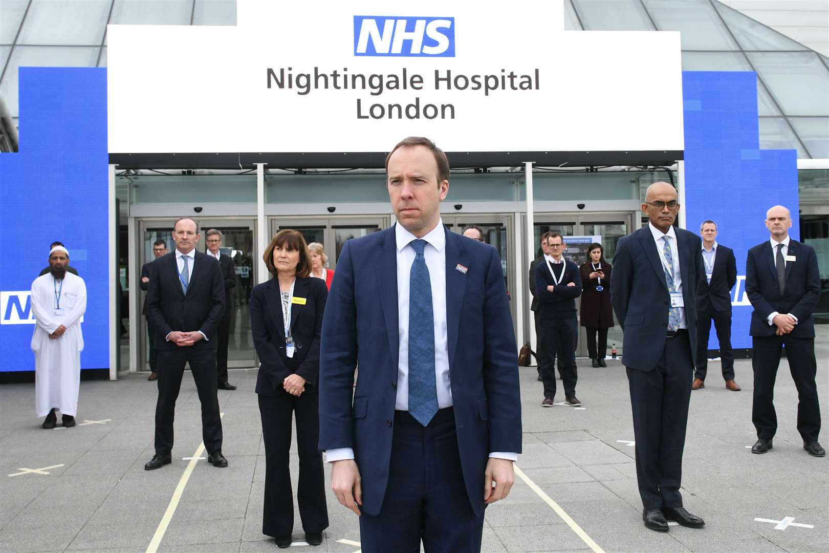Health Secretary Matt Hancock at the opening of the NHS Nightingale Hospital at the ExCel centre in London (Stefan Rousseau/PA)