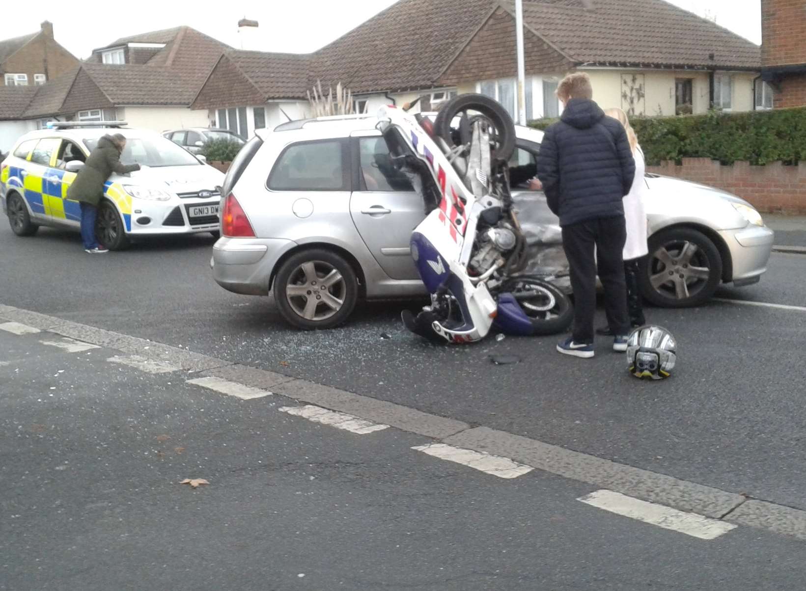 The crash happened near Northdown Primary School, Margate. Picture: @traceyrozier