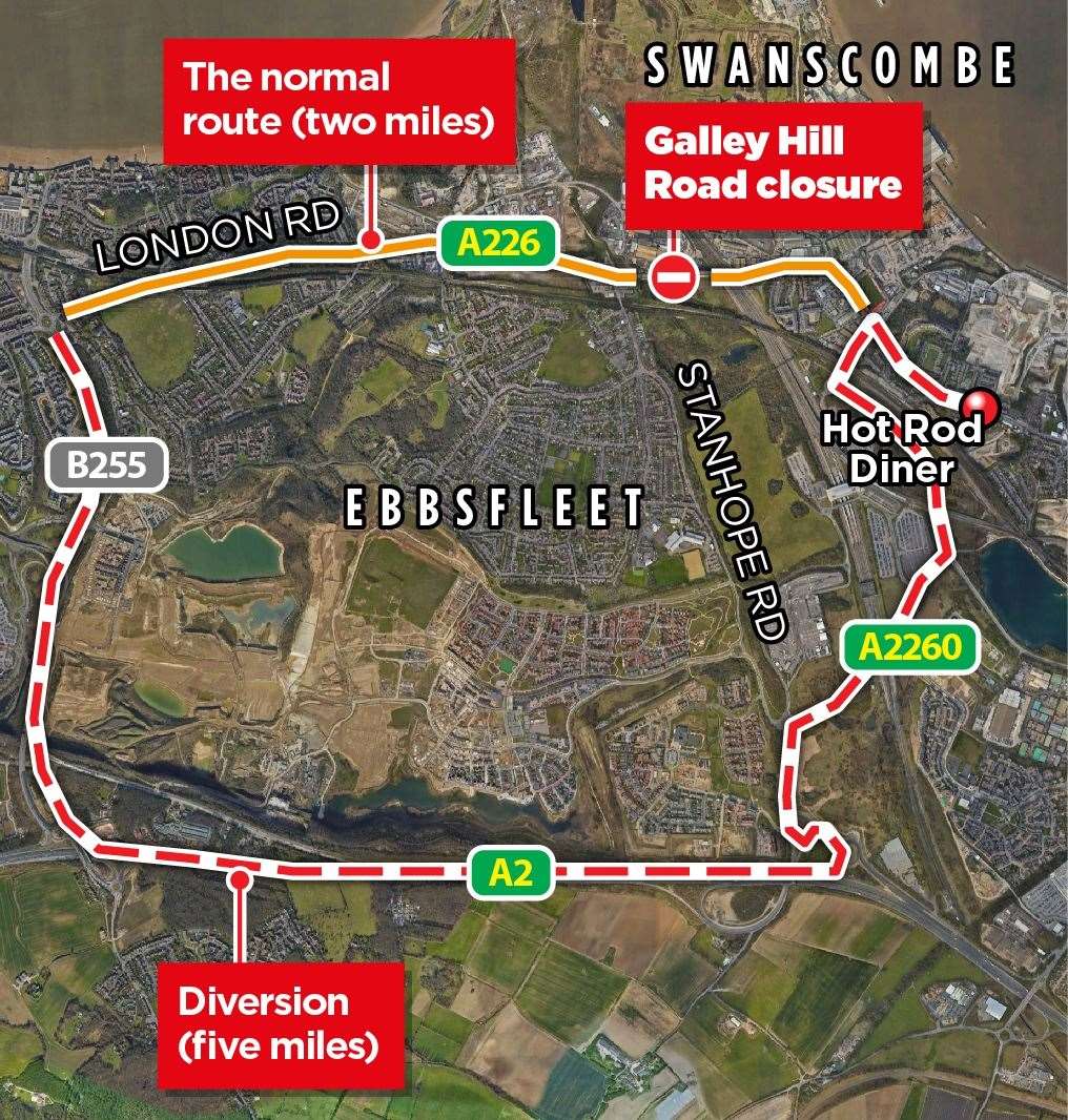 The diversion adds three miles to customers' journeys