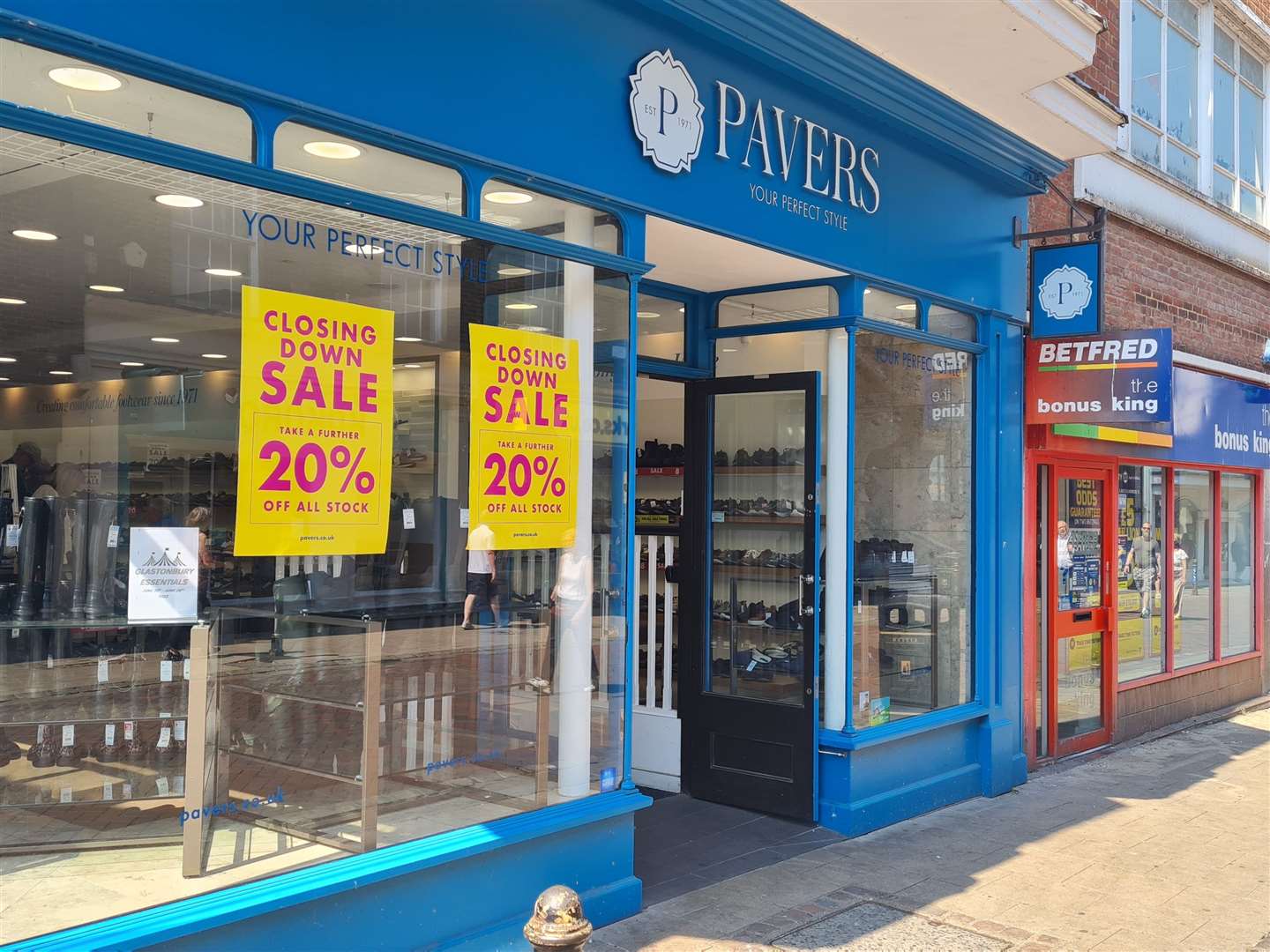 Closing down sale signs have gone up at Pavers in Canterbury