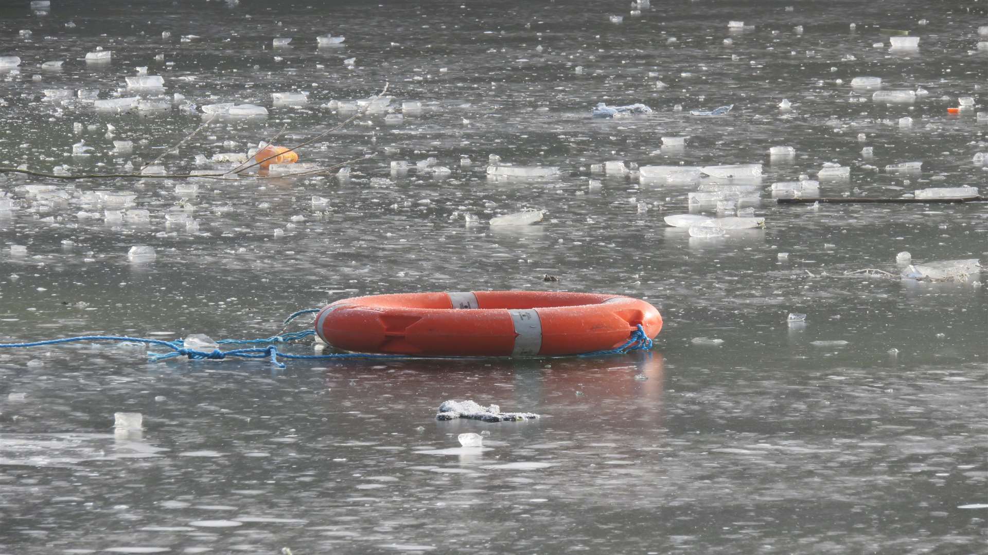 The lifebuoy on the ice. Credit: Andy Clark.