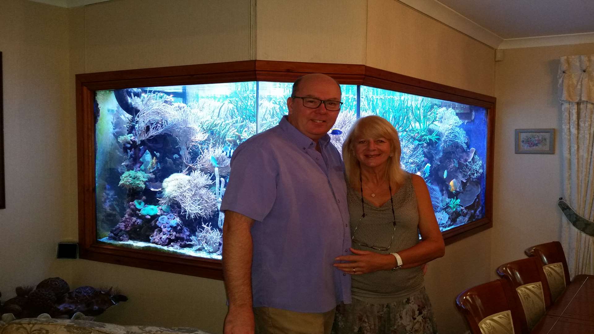 Martin and Kay Lakin with the fish tank at their home in King Arthur's Drive.