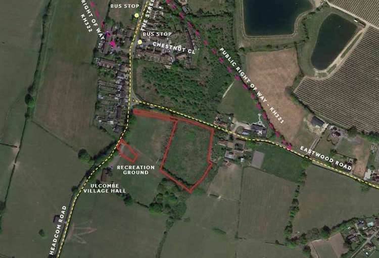 The site would have seen the development built near Ulcombe Village Hall. Picture: Esquire Developments