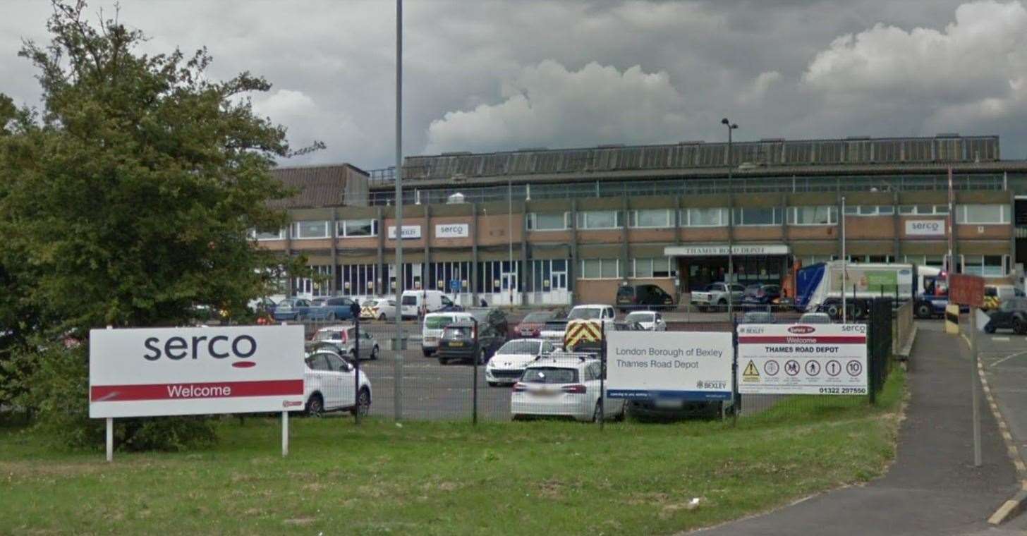 Serco workers have announced industrial action at the Thames Road depot in Crayford Photo: Google