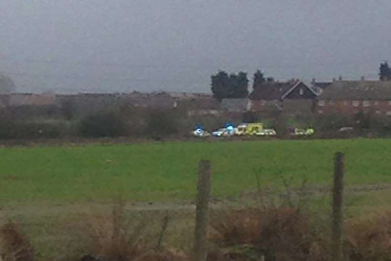 Emergency services in Old Ferry Road, Iwade. Picture: Frankie Butler