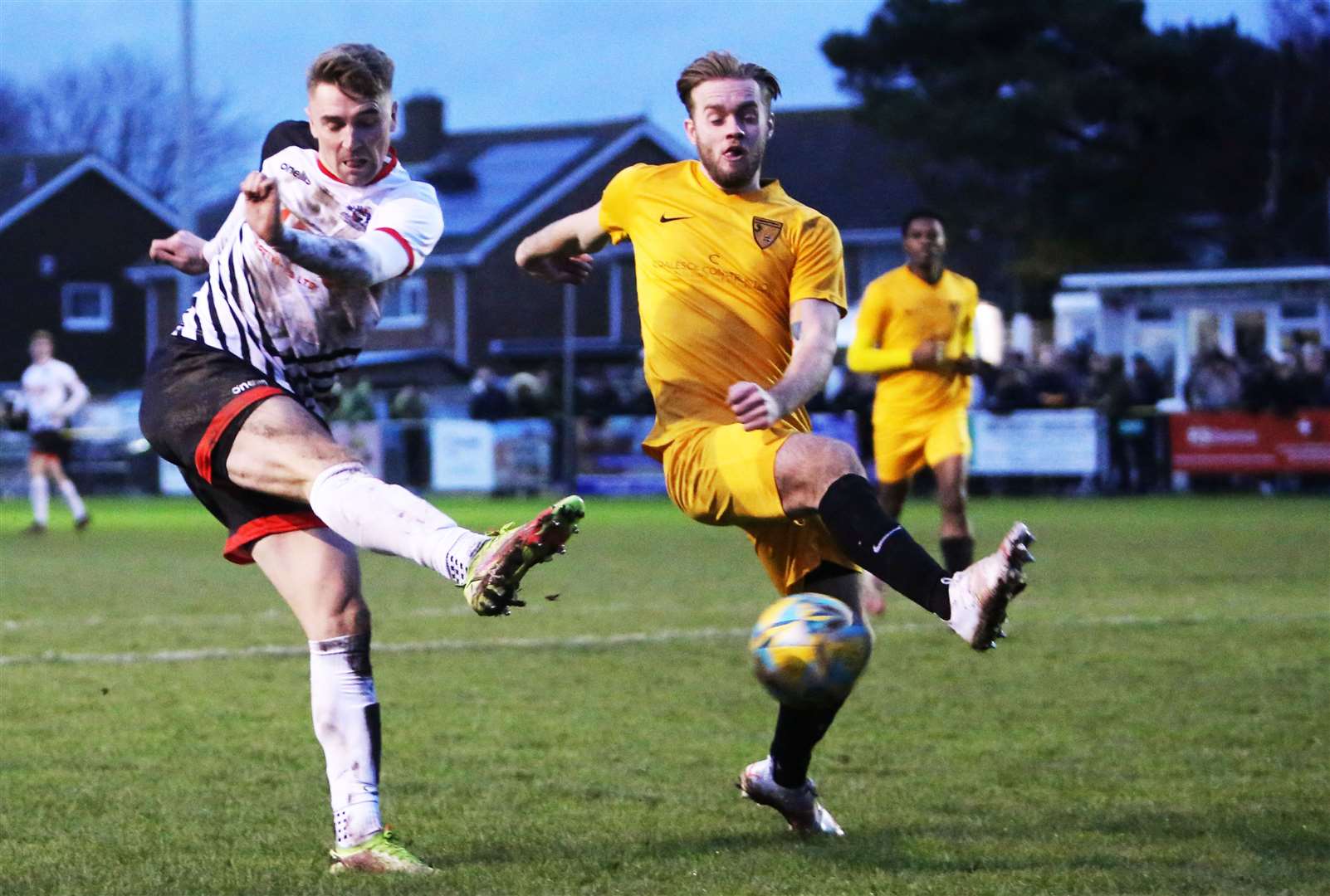 Tom Chapman fires home his second and Deal's fourth on 75 minutes. Picture: Paul Willmott