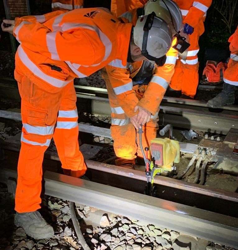 Broken rail repairs. Picture: Network Rail