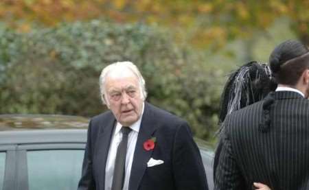Sir Donald Sinden at the funeral service. Picture: DAVE DOWNEY