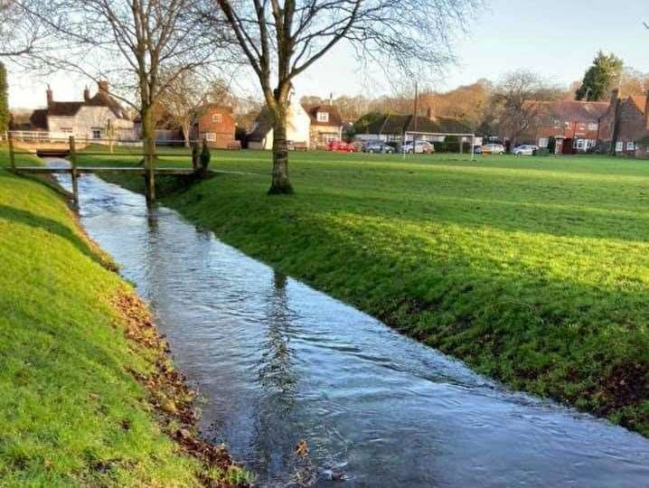 The river flowing through Barham on Sunday. Picture: Caroline Burch