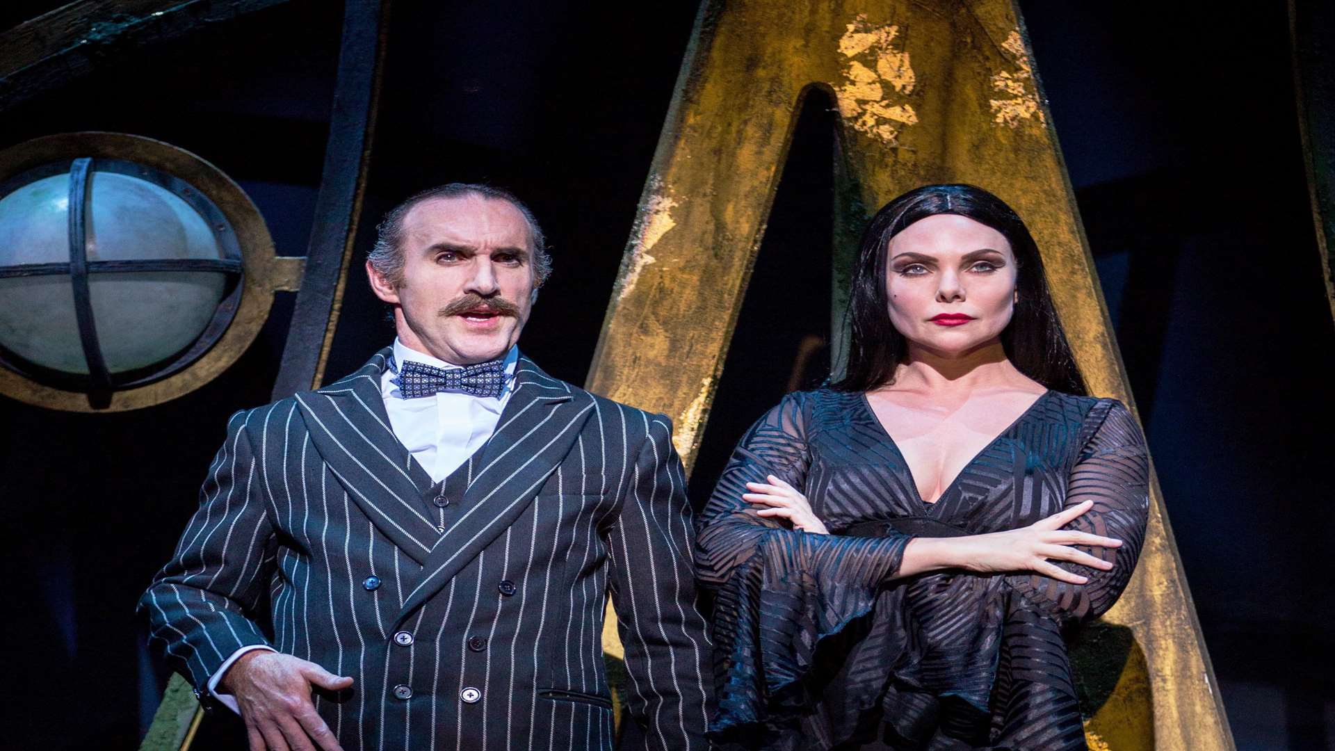 Cameron Blakeley as Gomez and Samantha Womack as Morticia in The Addams Family